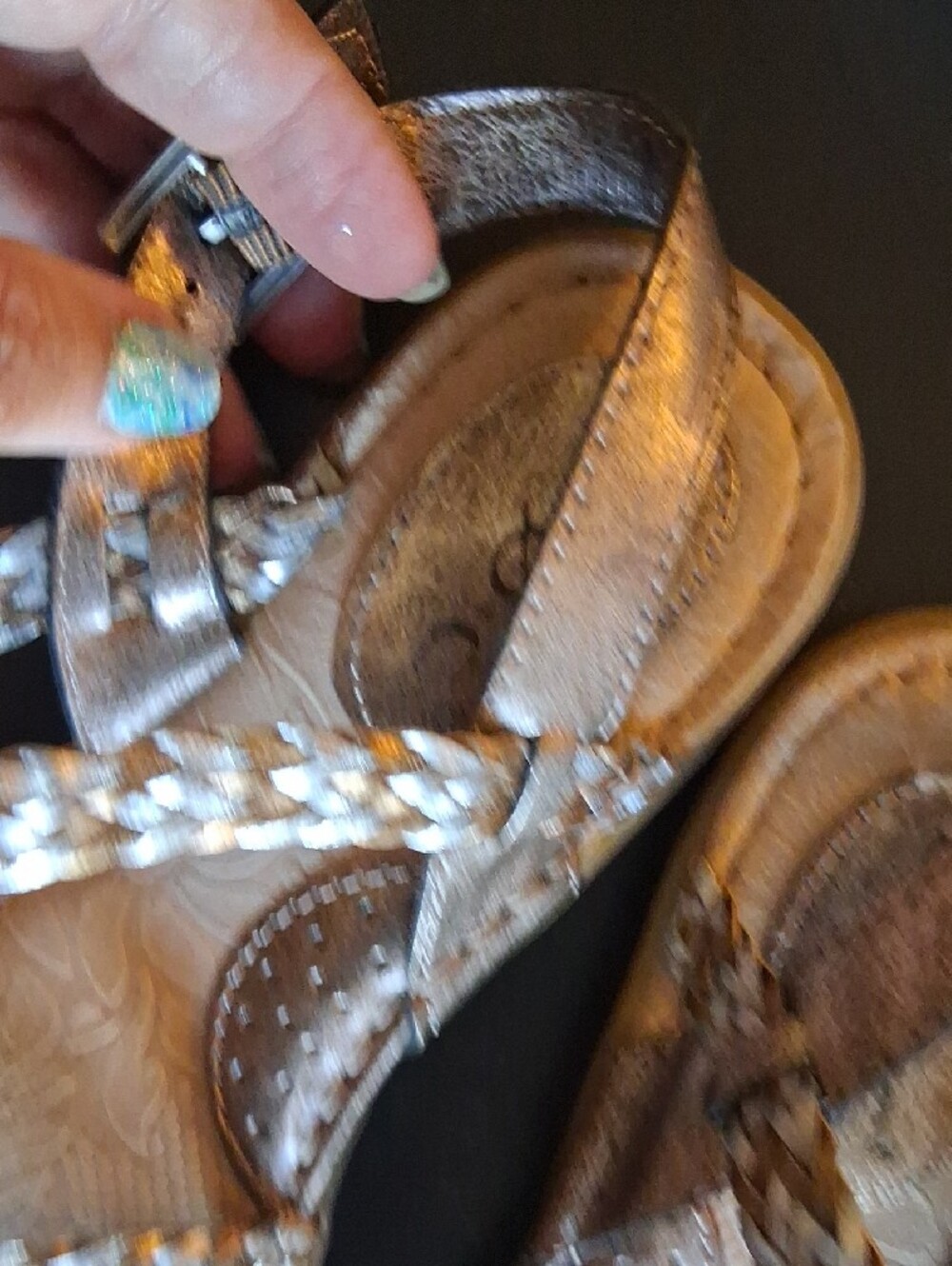 B.O.C. Dena Women's Braided Multi-Tone Metallic Sandals - Picture 12 of 14